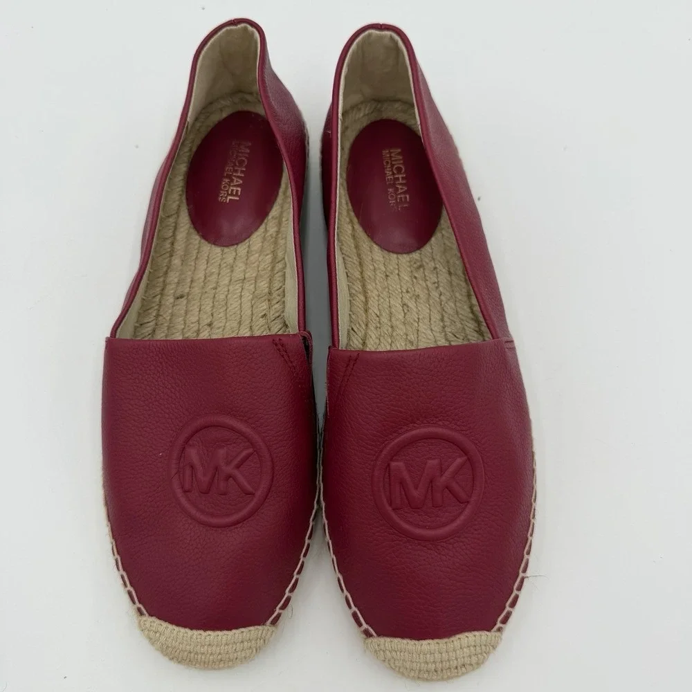 Michael Kors Dylyn‎ Espadrilles Women's Size 8 M Berry Slip On Flat Pink Leather